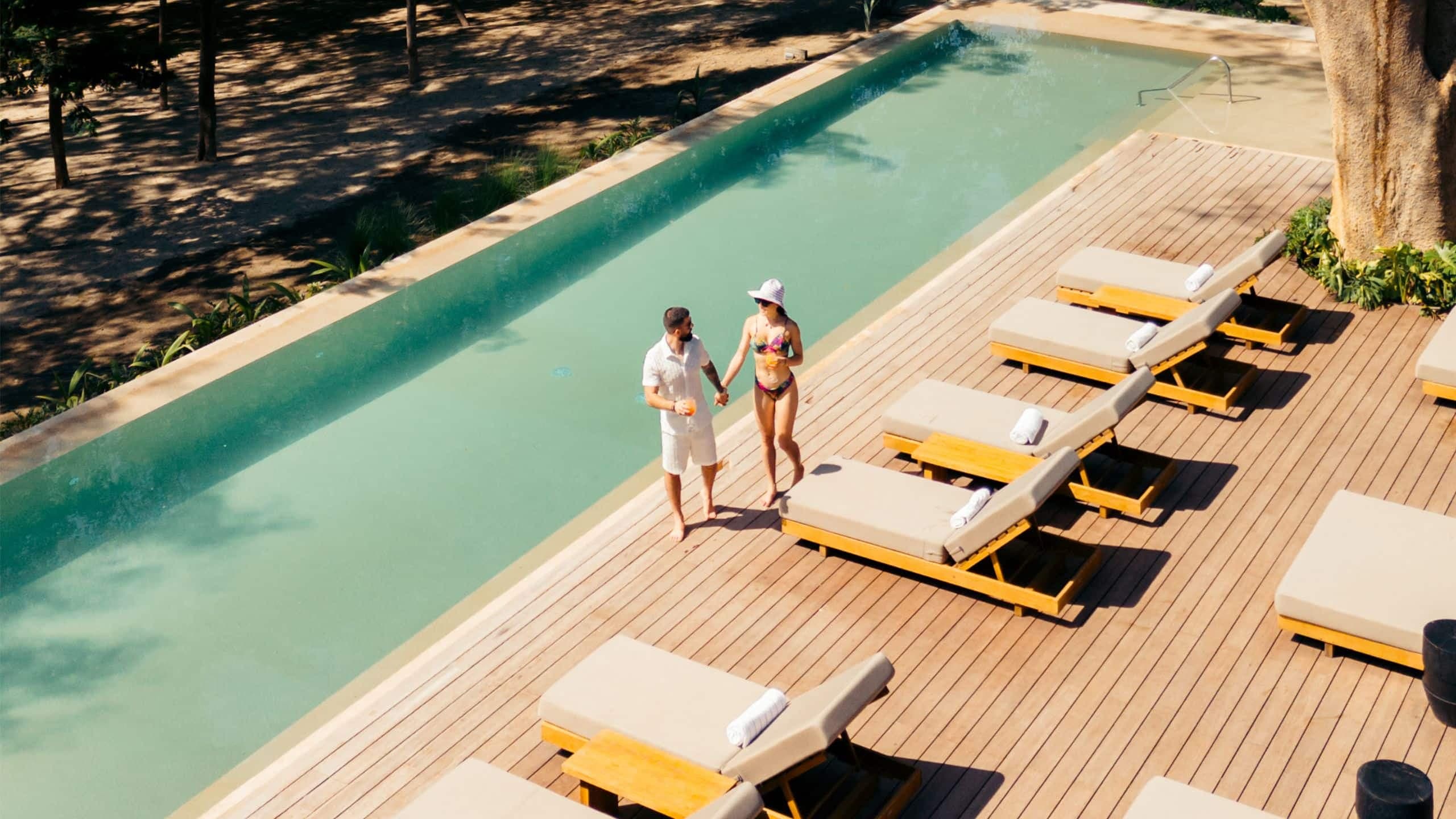 Andaz Costa Rica Resort at Peninsula Papagayo Aerial Outdoor Swimming Pool Couple Detail