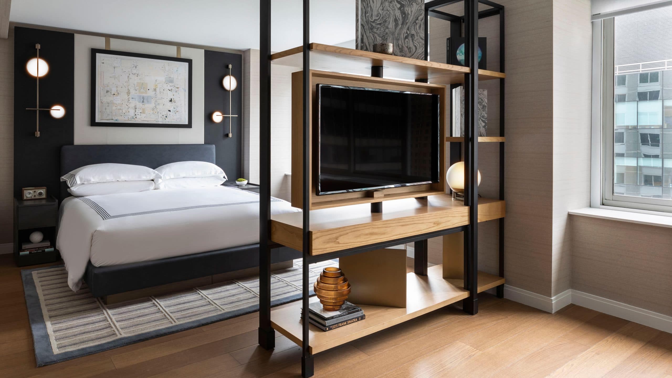 Thompson Central Park New York Upper Stories Studio Suite Swivel Tv Side