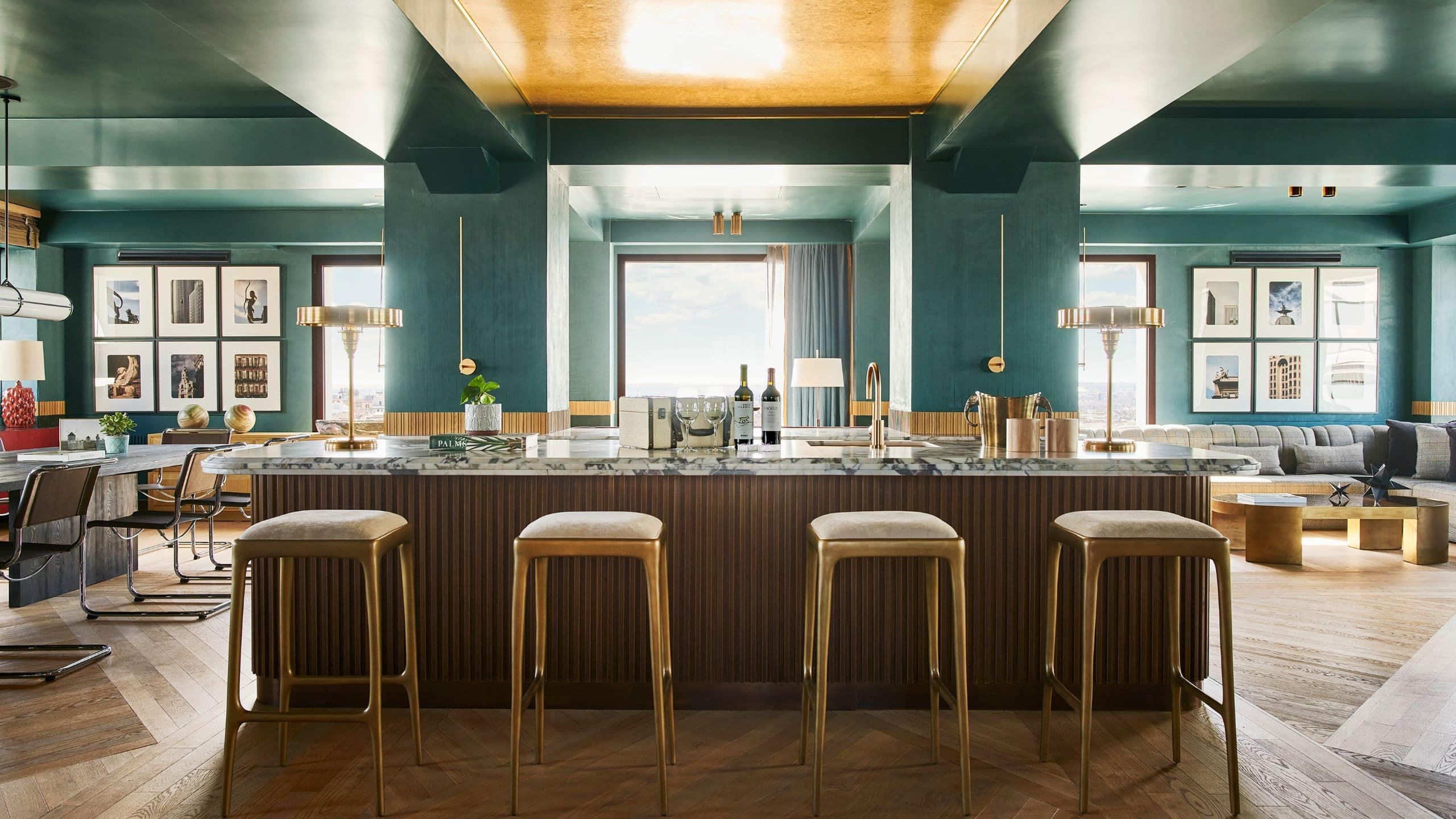 1 of 2 Thompson Madrid Penthouse Table One Front View